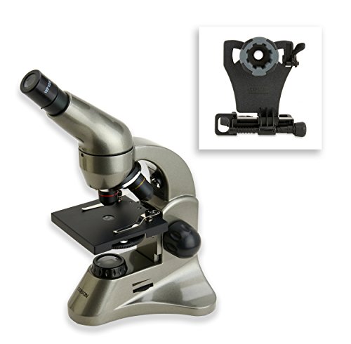 Carson Beginner 40x-400x Student Compound Microscope with Universal Smartphone Digiscoping Adapter (MS-040SP)