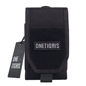 onetigris large smartphone pouch for 5.5"/6.1" phone with slim survivor case (black)