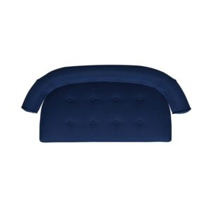 Jennifer Taylor Home Jared Roll Arm Tufted Bench Settee, Midnight Blue Polyester