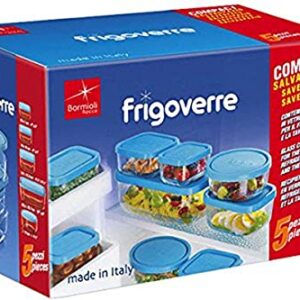 Bormioli Rocco Frigoverre Set of 5 Glass Food Storage Container Transparent 388840-SK5 Transparent