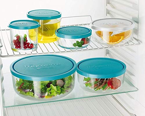 Bormioli Rocco Frigoverre Set of 5 Glass Food Storage Container Transparent 388840-SK5 Transparent