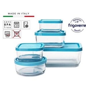 Bormioli Rocco Frigoverre Set of 5 Glass Food Storage Container Transparent 388840-SK5 Transparent