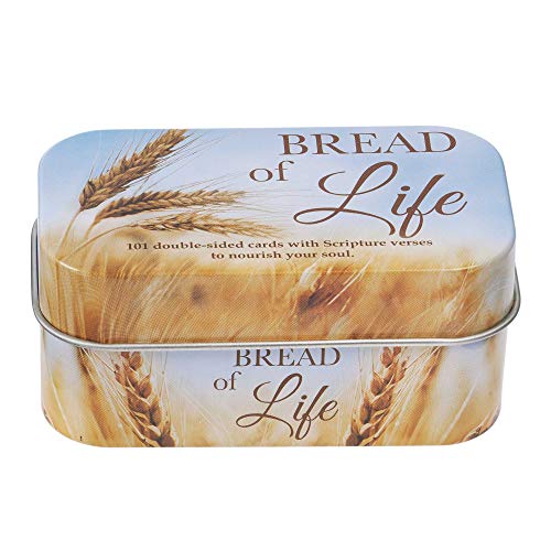 Christian Art Gifts Bible Verse Promise Cards | Bread of Life – 202 Scriptures to Nourish Your Soul | Daily Encouraging Pocket Size Scripture Cards for Men and Women in Decorative Tin