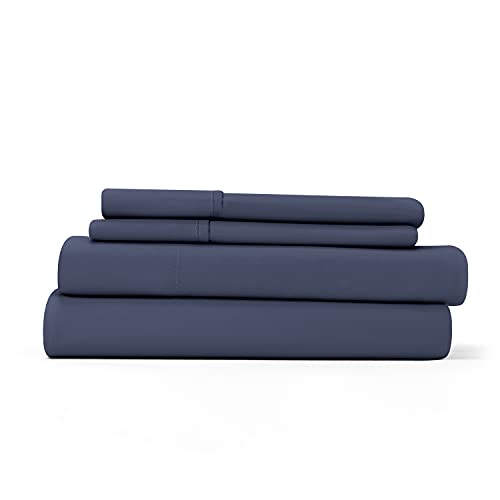 Linen Market Bed Sheets for Queen Size Bed (Navy) - Sleep Better Than Ever with These Soft and Cooling Queen Sheets - Deep Pocket Fits 16" Thick Beds - 4 Piece Queen Sheet Set