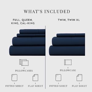 Linen Market Bed Sheets for Queen Size Bed (Navy) - Sleep Better Than Ever with These Soft and Cooling Queen Sheets - Deep Pocket Fits 16" Thick Beds - 4 Piece Queen Sheet Set