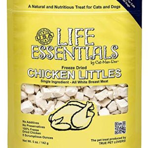 LIFE ESSENTIALS BY CAT-MAN-DOO Freeze Dried Chicken Little's for Dogs & Cats -5 oz (6) Pack