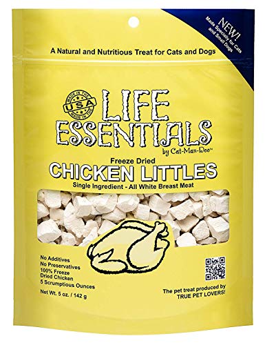 LIFE ESSENTIALS BY CAT-MAN-DOO Freeze Dried Chicken Little's for Dogs & Cats -5 oz (6) Pack