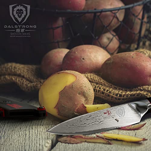 Dalstrong Paring Knife - 3.5 inch - Shogun Series ELITE - Damascus - AUS-10V Japanese Super Steel Kitchen Knife - Vacuum Treated - Vegetable, Fruit Knife - Razor Sharp Cooking Chef's Knife - w/Sheath