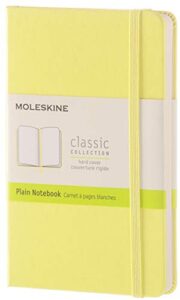 moleskine classic notebook, pocket, plain, citron yellow, hard cover (8051272893670)