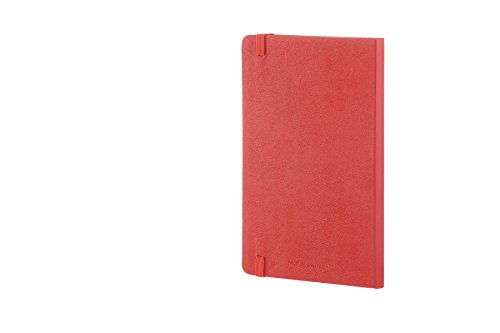 Moleskine Classic Notebook, Large, Plain, Coral Orange, Hard Cover (8051272893694)