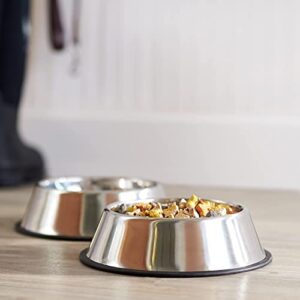 GPET Dog Bowl 32 Oz Stainless Steel Bowls with Anti-Skid Rubber Base for Food or Water Perfect Dish for Dog Puppy Cat and Kitten (2 Pack)