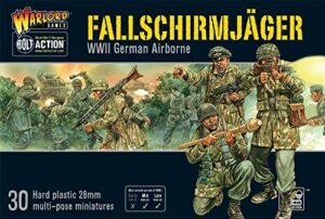 bolt action fallschirmjager german airborne paratroopers 1:56 wwii military wargaming figures plastic model kit