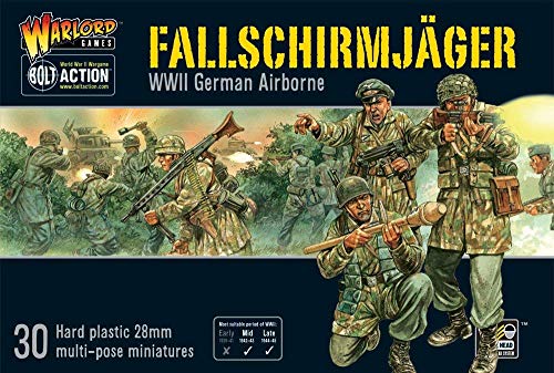 Bolt Action Fallschirmjager German Airborne Paratroopers 1:56 WWII Military Wargaming Figures Plastic Model Kit