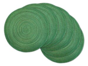 dii tabletop collection, variegated round placemat, round, 15" diameter, sparkle green, 6 piece
