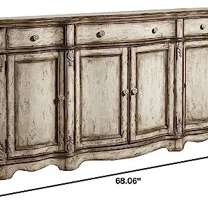 Pulaski Rustic Vintage Credenza, Antique White