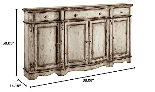 Pulaski Rustic Vintage Credenza, Antique White