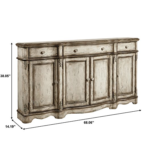 Pulaski Rustic Vintage Credenza, Antique White