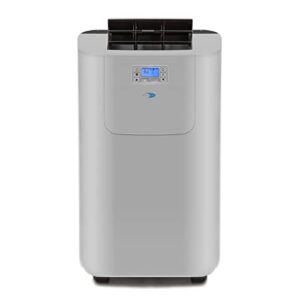 whynter elite arc-122dhp 12,000 btu dual hose portable air conditioner and portable heater with dehumidifier and fan for rooms up to 400 sq ft, includes storage bag, silver