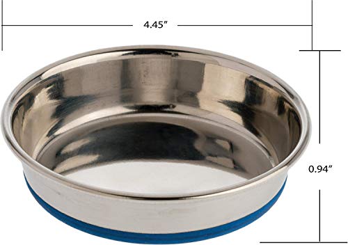 DuraPet 2 Pack of Cat Dishes, 0.75 Cup Dry Food Capacity each, Premium Rubber-Bonded Stainless Steel