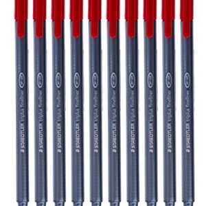 Staedtler Triplus Fineliner Pens, 0.3mm, Red, Pack of 10 (334-2)