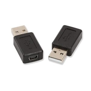 ELECTOP 2 Pack USB 2.0 A Male to USB B Mini 5 Pin Female Adapter Converter