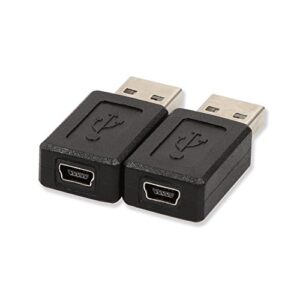 ELECTOP 2 Pack USB 2.0 A Male to USB B Mini 5 Pin Female Adapter Converter