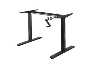 ergomax adjustable crank desk frame, tabletop not included, 48.56 inch max height, black