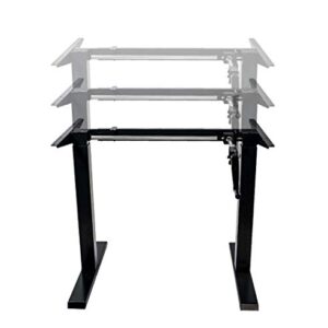ErgoMax Adjustable Crank Desk Frame, Tabletop Not Included, 48.56 Inch Max Height, Black