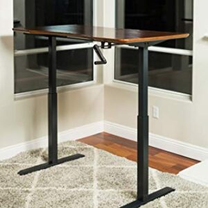 ErgoMax Adjustable Crank Desk Frame, Tabletop Not Included, 48.56 Inch Max Height, Black