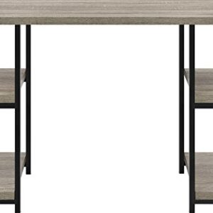 Ameriwood Home Elmwood Double Pedestal Desk, Distressed Gray Oak