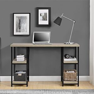 Ameriwood Home Elmwood Double Pedestal Desk, Distressed Gray Oak