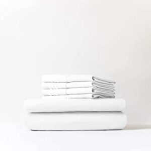 King Size Sheet Set - 6 Piece Set - Hotel Luxury Bed Sheets - Extra Soft - Deep Pockets - Easy Fit - Breathable & Cooling Sheets - Wrinkle Free - Comfy - White Bed Sheets - Kings Sheets -6 PC