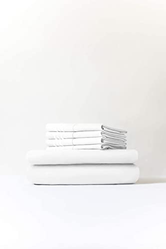 King Size Sheet Set - 6 Piece Set - Hotel Luxury Bed Sheets - Extra Soft - Deep Pockets - Easy Fit - Breathable & Cooling Sheets - Wrinkle Free - Comfy - White Bed Sheets - Kings Sheets -6 PC