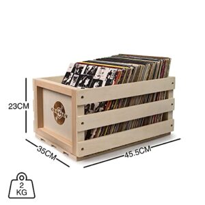 Crosley AC1004A-NA Record Storage Crate Holds up to 75 Albums, Natural