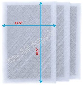 rayair supply 20x20 dynamic air cleaner replacement filter pads 20x20 refills (3 pack) white