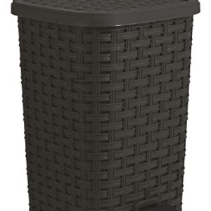 Superio Wicker Step On Trash Can with Foot Pedal – Outdoor and Indoor Brown 12 qt Trash Can, Waste Basket for Bathroom, Kitchen, Office, Patio, or Backyard