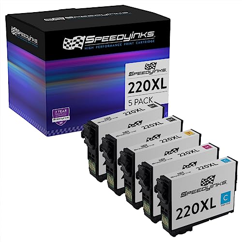 SPEEDYINKS Remanufactured Replacement for Epson 220XL Ink Cartridges 220 XL High Capacity (2 T220XL120 Black 1 T220XL220 Cyan 1 T220XL320 Magenta 1 T220XL420 Yellow 5-Pack) for XP-320 XP 420 WF-2655