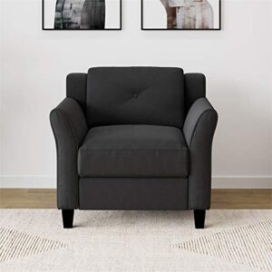 Lifestyle Solutions Harrington Armchair for Reading with Arm Rest, 35.4" W x 32.0" D x 32.7" H,Microfiber,Black