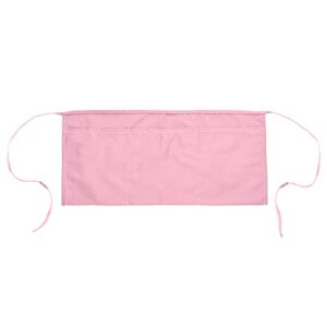 dalix waist aprons commercial restaurant home bib spun poly cotton kitchen (3 pockets) (1, pink)