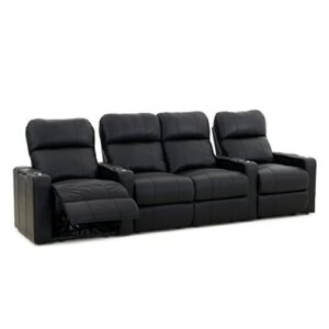 octane turbo xl700 black bonded leather with manual recline (row of 4 straight middle loveseat)