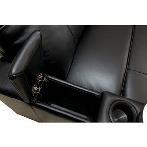 Octane Turbo XL700 Black Bonded Leather with Manual Recline (Row of 4 Straight Middle Loveseat)