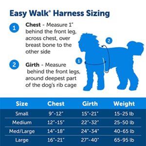 PetSafe Easy Walk Deluxe Dog Harness, No Pull Dog Harness – Perfect for Leash & Harness Training – Stops Pets from Pulling and Choking on Walks – Medium/Large, Ocean