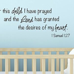 For This Child I Have Prayed Nursery Wall Decal 1 Samuel 1:27