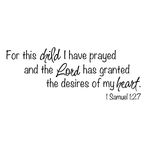 For This Child I Have Prayed Nursery Wall Decal 1 Samuel 1:27