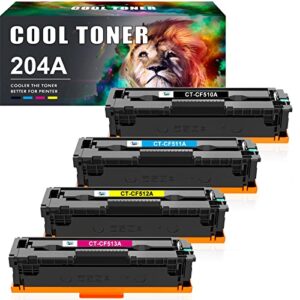 cool toner compatible toner cartridge replacement for hp 204a cf510a toner color laserjet pro mfp m180nw m180n m181fw m154nw m154a cf511a cf512a cf513a printer (black cyan yellow magenta, 4-pack)