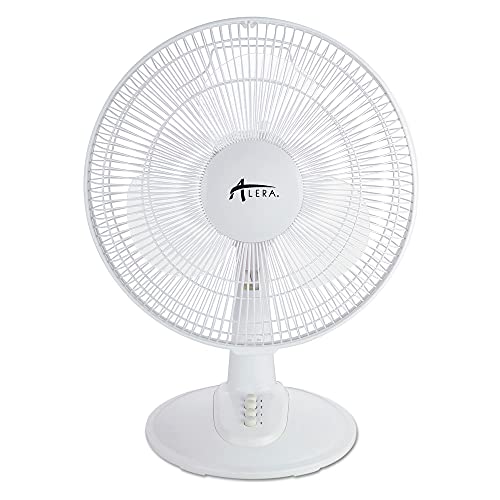 Alera ALEFAN122 3-Speed 12 in. Plastic Oscillating Desk Fan - White