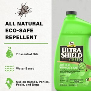 Absorbine UltraShield Green All-Natural Fly Spray for Horses & Dogs, Essential Botanical Oil Eco-Safe Formula Repels & Controls Ticks, Flies, Mosquitoes, Gnats, 128oz Gallon Refill