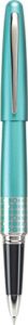 pilot mr retro pop collection gel roller pen in gift box, turquoise barrel with dots accent, fine point stainless steel nib, refillable black ink (91406)