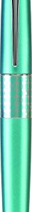 PILOT MR Retro Pop Collection Gel Roller Pen in Gift Box, Turquoise Barrel with Dots Accent, Fine Point Stainless Steel Nib, Refillable Black Ink (91406)