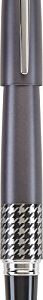 PILOT MR Retro Pop Collection Gel Roller Pen in Gift Box, Gray Barrel with Houndstooth Accent, Fine Point Stainless Steel Nib, Refillable Black Ink (91405)